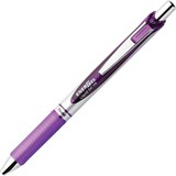 Pentel EnerGel RTX Liquid Gel Pen - Medium Pen Point - 0.7 mm Pen Point Size - Refillable - Retractable - Violet Gel-based Ink - Silver Barrel - Metal Tip - 1 Each