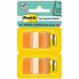 Post-it Flags - 100 x Orange - 1" x 1 3/4" - Rectangle - Unruled - Orange - Removable, Tab - 100 / Pack
