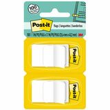 Post-it® Flags - 100 - 1" x 1.75" - Rectangle - Unruled - White - Removable, Self-adhesive - 100 / Pack