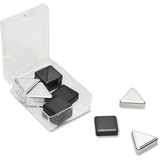 Quartet® Metallic Magnets, Silver/Graphite, 12 Pack