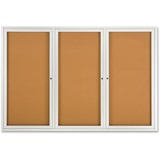 Quartet Enclosed Bulletin Board for Indoor Use - 48" (1219.20 mm) Height x 72" (1828.80 mm) Width - Brown Natural Cork Surface - Hinged, Self-healing, Shatter Proof, Rounded Corner, Durable - Silver Aluminum Frame - 1 Each