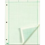 TOPS Engineering Computation Pad - 100 Sheets - Stapled/Glued - Back Ruling Surface - Ruled Margin - 15 lb Basis Weight - Letter - 8 1/2" x 11" - Green Paper - Punched - 1 / Pad
