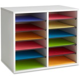 Safco+Adjustable+12-Slot+Wood+Literature+Organizer