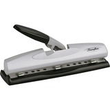 Swingline LightTouch High-Capacity Desktop Punch - 3 Punch Head(s) - 20 Sheet - 9/32" Punch Size - Black, Silver