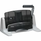 Business Source Adjustable Three-hole Punch - 3 Punch Head(s) - 100 Sheet -  10.2 x 10.4 x 6.2 - Black