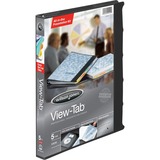 Wilson Jones View-Tab 5-Tab Transparent Dividers - 5/8" Binder Capacity - Letter - 8 1/2" x 11" Sheet Size - 125 Sheet Capacity - Round Ring Fastener(s) - 1 Internal Pocket(s) - 5 Divider(s) - Polypropylene - Black - PVC-free, Eco-friendly, CD Holder, Bus