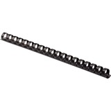 Fellowes Plastic Binding Combs - Black, 1/2" Diameter - 0.5" Height x 10.8" Width x 0.5" Depth - 0.5" Maximum Capacity - 90 x Sheet Capacity - For Letter 8 1/2" x 11" Sheet - 19 x Rings - Round - Black - Plastic - 100 / Pack