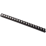 Fellowes Plastic Binding Combs - Black, 3/8" Diameter - 0.4" Height x 10.8" Width x 0.4" Depth - 0.4" Maximum Capacity - 55 x Sheet Capacity - For Letter 8 1/2" x 11" Sheet - 19 x Rings - Round - Black - Plastic - 100 / Pack