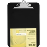 Nature Saver Recycled Plastic Clipboards - 1" Clip Capacity - 8 1/2" x 12" - Heavy Duty - Plastic - Black - 1 Each