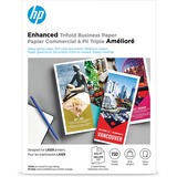 HP Trifold Brochure Paper - White - 97 Brightness - Letter - 8 1/2" x 11" - 40 lb Basis Weight - Smooth, Glossy - 150 / Pack - Double-sided