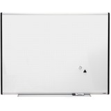 Lorell Signature Series Magnetic Dry-erase Markerboard - 48" (4 ft) Width x 36" (3 ft) Height - Porcelain Surface - Silver, Ebony Frame - Magnetic - Grid Pattern - 1 Each