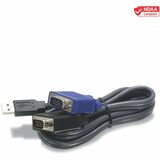 TRENDnet USB VGA KVM Cable,15 Feet, TK-CU15, Connect with TRENDnet KVM Switches, USB Keyboard/Mouse Cable and Monitor Cable