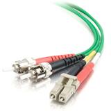 C2G 10m LC-ST 62.5/125 OM1 Duplex Multimode PVC Fiber Optic Cable - Green