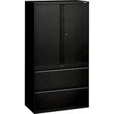 HON 800 Series Wide Lateral File with Storage Cabinet - 2-Drawer - 36" x 19.3" x 67" - 3 x Shelf(ves) - 2 x Drawer(s) for File - 2 x Side Open Door(s) - Legal, Letter - Lateral - Interlocking, Tamper Resistant, Locking Door, Ball-bearing Suspension, Level