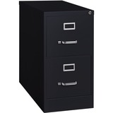 Lorell Fortress Series 26-1/2" Commercial-Grade Vertical File Cabinet - 15" x 26.5" x 28.4" - 2 x Drawer(s) for File - Letter - Vertical - Security Lock, Ball-bearing Suspension, Heavy Duty - Black - Steel - Recycled