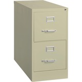 Lorell Vertical file - 2-Drawer - 15" x 26.5" x 28.4" - 2 x Drawer(s) for File - Letter - Vertical - Security Lock, Ball-bearing Suspension, Heavy Duty - Putty - Steel - Recycled