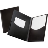 Oxford Double Stuff Letter Pocket Folder - 8 1/2" x 11" - 200 Sheet Capacity - 2 Pocket(s) - Polypropylene - Black - 1 Each