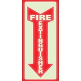 Headline Glow Fire Extinguisher Sign - 1 Each - Fire Extinguisher Print/Message - 4" (101.60 mm) Width x 13" (330.20 mm) Height - Rectangular Shape - White Print/Message Color - Red