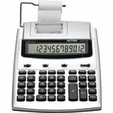 Victor 12123A Printing Calculator - Extra Large Display, Date, Clock, Environmentally Friendly, Item Count, 4-Key Memory, Independent Memory, Dual Power - Battery/Power Adapter Powered - 2.5" x 7.8" x 9.8" - White, Silver - Plastic - 1 Each