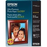 Epson Ultra-premium Glossy Photo Paper - Letter - 8 1/2" x 11" - Glossy - 50 / Pack - Bright White