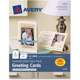 AVERY DENNISON 3251 AVERY FEATHER EDGED HALF FOLD WHITE GREETING CARDS 