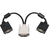 Tripp Lite by Eaton DVI to VGA Y Splitter Adapter Cable (DVI-I to HD15 M/2xF) 1 ft. (0.3 m)