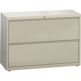 Lorell Fortress Series Lateral File - 42" x 18.6" x 28.1" - 2 x Drawer(s) for File - Legal, Letter, A4 - Lateral - Rust Proof, Leveling Glide, Ball-bearing Suspension, Interlocking, Label Holder - Putty - Baked Enamel - Steel - Recycled