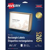 Avery® Shipping Labels, TrueBlock(R) Technology, Permanent Adhesive, 8-1/2" x 11" , 25 Labels (5265) - 8 1/2" Height x 11" Width - Permanent Adhesive - Laser - Bright White - Paper - 1 / Sheet - 25 Total Sheets - 25 Total Label(s) - 25 / Pack