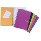 Hilroy Five Star Spiral Notebook - 2 Subject(s) - 100 Sheets - 200 Pages - Spiral - 6" x 9 1/2" - Assorted Paper - Polypropylene Cover - Subject, Spiral Lock, Pocket Divider, Perforated, Durable Cover, Easy Tear, Storage Pocket - 1 Each