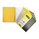 Hilroy One Subject Notebook - 100 Sheets - Wire Bound - 8 1/2" x 11" - Assorted Paper - Poly Cover - Subject, Spiral Lock, Pocket Divider, Perforated, Durable Cover, Tear Resistant - 1 Each