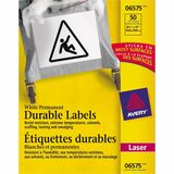 Avery Durable ID Labels, Permanent Adhesive, 8-1/2" x 11" , Matte White, 50 Labels (6575) - Waterproof - 8 1/2" Height x 11" Width - Permanent Adhesive - Rectangle - Laser - White - Film - 1 / Sheet - 50 Total Sheets - 50 Total Label(s) - 50 / Pack -
