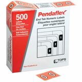 Pendaflex Numeric End Tab Filing Labels - #0 - "Number" - 1 1/4" Width x 15/16" Length - Rectangle - Pink - 500 / Box - Self-adhesive