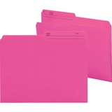 Smead Colored 1/2 Tab Cut Letter Recycled Top Tab File Folder - 8 1/2" x 11" - Dark Pink - 10% Recycled - 100 / Box