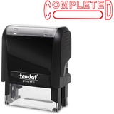 Trodat Self Inking Stamp - Message/Date Stamp - "COMPLETED" - Red - 1 Each