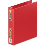 Wilson Jones Heavy-duty D-ring Binder - 2" Binder Capacity - D-Ring Fastener(s) - 2 Internal Pocket(s) - Vinyl - Red - Clear Overlay - 1 Each