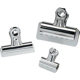 Acme United Chrome Bulldog Clip - 1.25" (31.75 mm) Width - 12 / Box - Steel