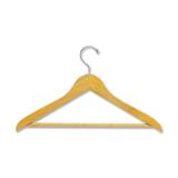 Quartet Natural Wooden Garment Hanger with Pant Rod - 17" (431.80 mm) Length - for Garment - Wood - 1 Each