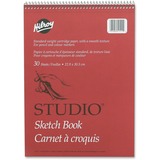 Hilroy Professional Studio Sketch Book - 30 Sheets - Plain - Coilock - 9" x 12" - White Paper - Perforated, Easy Tear - 1 Each