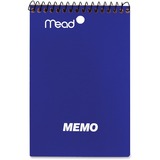 Mead 4"x6" Wirebound Memo Book - 40 Pages - Wire Bound - 15 lb Basis Weight - 4" x 6" - White Paper - Assorted Cover - Stiff-back - 1 Each