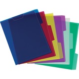 Pendaflex 1/3 Tab Cut Letter Top Tab File Folder - 8 1/2" x 11" - Poly - Blue, Magenta, Yellow, Purple, Lime, Ice - 6 / Pack