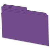 Hilroy 1/2 Tab Cut Letter Recycled Top Tab File Folder - 8 1/2" x 11" - Purple - 10% Recycled - 100 / Box