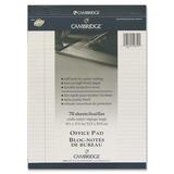 Hilroy Cambridge Office Notepad - 70 Sheets - Ruled - Ruled Margin - 20 lb Basis Weight - Legal - 8 1/2" x 11 3/4" - White Paper - Numbered, Durable Cover, Micro Perforated, Easy Tear, Stiff-back - 1 Each