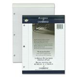 Hilroy Cambridge Office Notepad - 70 Sheets - Wire Bound - Ruled - Ruled Margin - 20 lb Basis Weight - Legal - 8 1/2" x 11 3/4" - White Paper - Numbered, Durable Cover, Easy Tear, Micro Perforated, Stiff-back - 1 Each