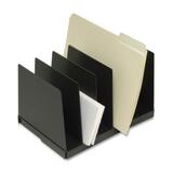 Korr Expand-A-File Desktop Organizer - 6 Compartment(s) - 2" (50.80 mm) - 8.5" Height x 12" Width x 8.5" DepthDesktop - Sturdy - Black - Plastic - 1 / Set
