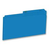 Hilroy 1/2 Tab Cut Legal Recycled Top Tab File Folder - 8 1/2" x 14" - Blue - 10% Recycled - 100 / Box