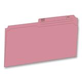 Hilroy 1/2 Tab Cut Legal Recycled Top Tab File Folder - 8 1/2" x 14" - Pink - 10% Recycled - 100 / Box