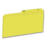 Hilroy 1/2 Tab Cut Legal Recycled Top Tab File Folder - 8 1/2" x 14" - Yellow - 10% Recycled - 100 / Box