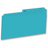 Hilroy 1/2 Tab Cut Legal Recycled Top Tab File Folder - 8 1/2" x 14" - Teal - 10% Recycled - 100 / Box