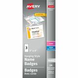 Avery Hanging Name Badge kitfor Laser and Inkjet Printers, 4" x 3" - 24 / Pack