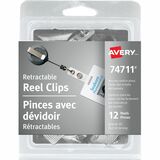 Avery Retractable Reel Clip, 30" - 30" (762 mm) x - 12 / Pack